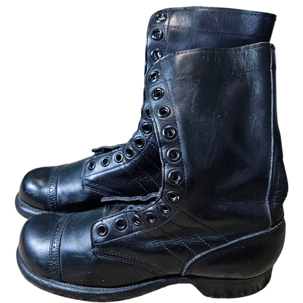 Herman Survivors Vintage Mens Black Leather Paratrooper Jump Boots Size 9 D